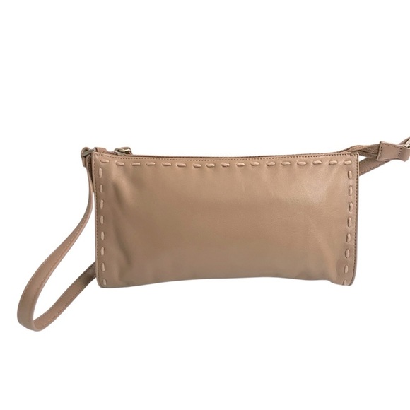 Preston & York Tan/ Brown Leather Shoulder Bag Purse Flat Handbag 10 x 5.5 ins - Picture 5 of 11